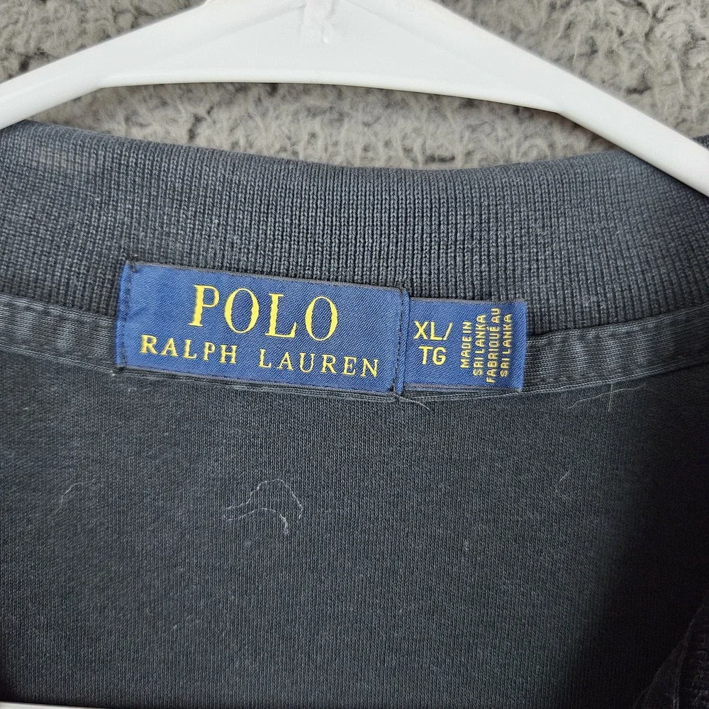 POLO RALPH‎ LAUREN Polo Shirt Mens XL Black Short Sleeve Collared Preppy Casual